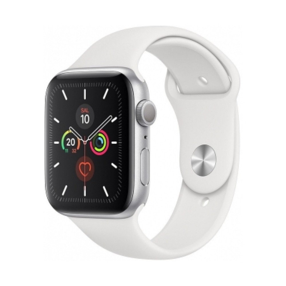 Apple Watch Series 5 Gümüş Alüminyum Kasa with White Sport Band | Kiyaslama.net