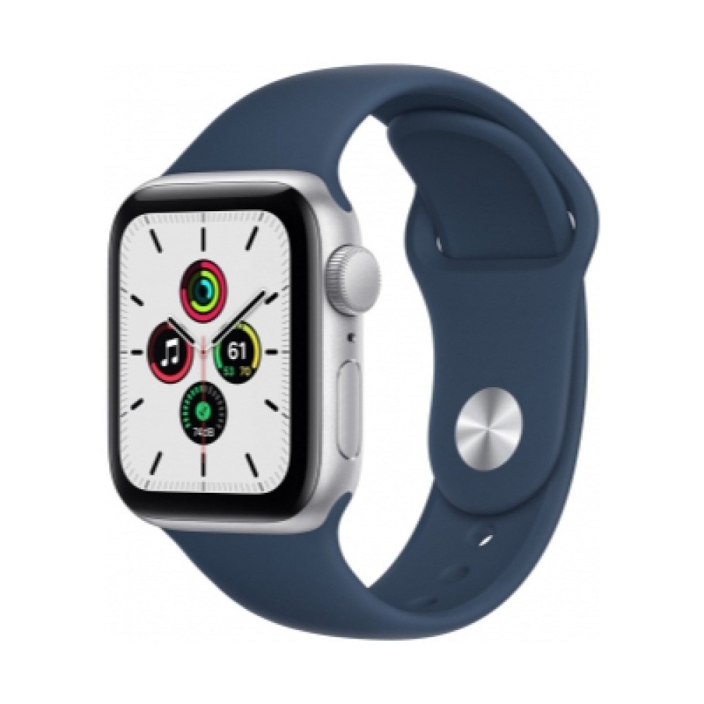 Apple Watch SE Gümüş Alüminyum Kasa and Abyss Blue Sport Band | Kiyaslama.net