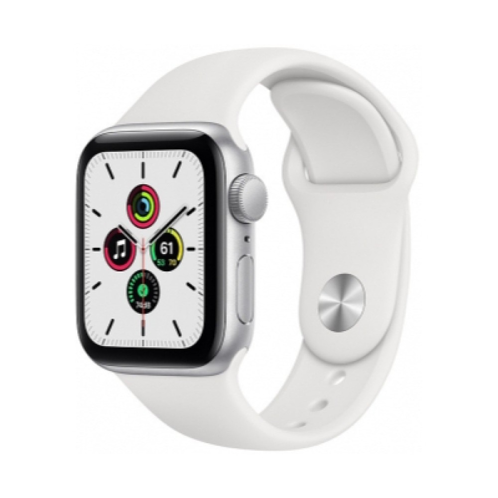 Apple Watch SE Gümüş Alüminyum Kasa and White Sport Band | Kiyaslama.net