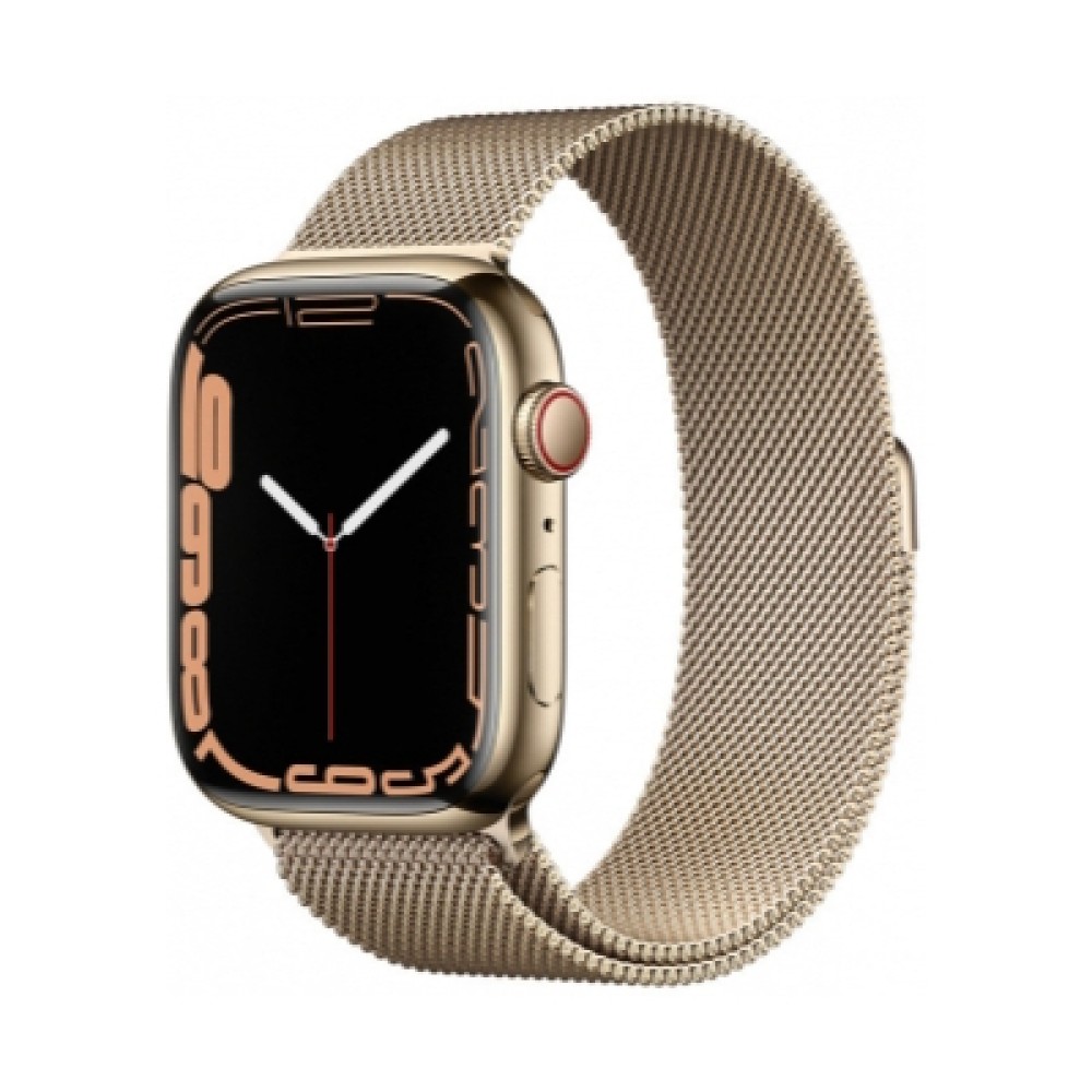 Apple Watch Series 7 Cellular 45mm  Altın Paslanmaz Çelik Case and  Altın Milano Loop | Kiyaslama.net