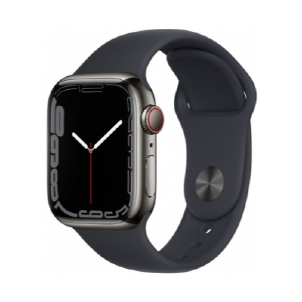 Apple Watch Series 7 Cellular 41mm Grafit Paslanmaz Çelik Case and Midnight Sport Band | Kiyaslama.net