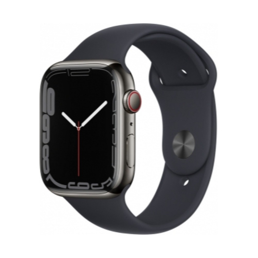 Apple Watch Series 7 Cellular 45mm Grafit Paslanmaz Çelik Case and Midnight Sport Band | Kiyaslama.net