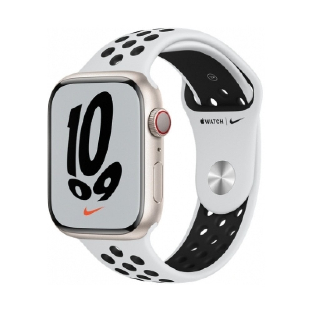 Apple Watch Nike Series 7 Cellular 45mm Starlight Alüminyum Kasa and Nike Sport Band | Kiyaslama.net